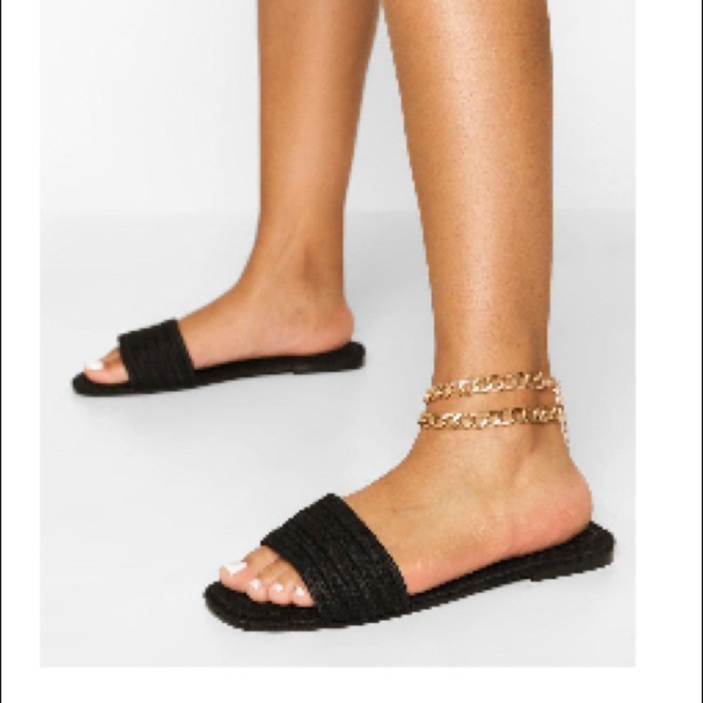 Espadrille single strap slides